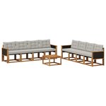 vidaXL Ensemble de canapés d'extérieur 9 pc Naturel et gris clair