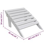 vidaXL Chaise de jardin avec pouf Bois Blanc