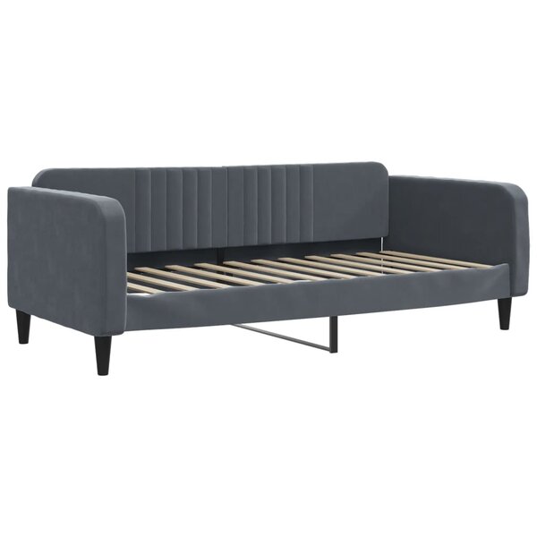 vidaXL Lit de repos sans matelas gris foncé 100x200 cm velours