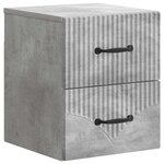 vidaXL Cabinet de chevet mural Gris béton 34 5 x 33 x 40 cm