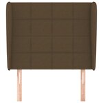 vidaXL Tête de lit avec oreilles Marron foncé 103x23x118/128 cm Tissu