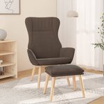 vidaXL Chaise de relaxation avec repose-pied Taupe Tissu