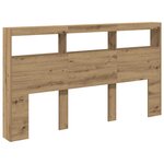 vidaXL Armoire tête de lit avec LED chêne artisanal 180x17x102 cm