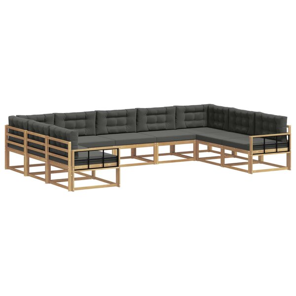 vidaXL Ensemble de canapés d'extérieur 9 Pièces Blanc et anthracite