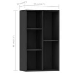 vidaXL Bibliothèque/Buffet Noir 50x25x80 cm Aggloméré