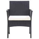 vidaXL Salon de jardin 4 Pièces avec coussin Résine tressée Noir