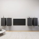 Vidaxl meubles tv 4 pièces gris 30 5x30x60 cm aggloméré