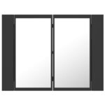 vidaXL Armoire de salle de bain à miroir LED Gris 60x12x45 Acrylique