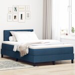 vidaXL Lit avec sommier avec matelas & LED bleu 120x200 cm tissu