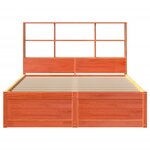 vidaXL Cadre de lit sans matelas cire marron 140x190cm bois pin massif