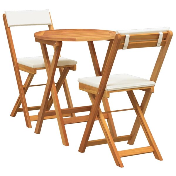 vidaXL Ensemble bistro de jardin 3 Pièces Marron Bois d'acacia massif