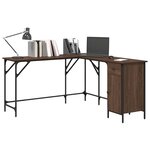 vidaXL Bureau chêne marron 141x141x75 cm bois d'ingénierie