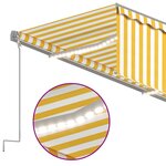 vidaXL Auvent rétractable manuel avec store LED 5x3 m Jaune et blanc