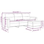 vidaXL Canapé 3 places avec repose-pieds Taupe 180 cm Tissu microfibre