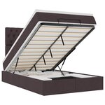 vidaXL Cadre de lit ottoman avec matelas marron foncé 120x200 cm tissu