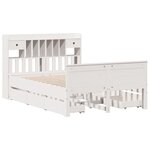 vidaXL Lit bibliothèque sans matelas blanc 140x200 cm bois pin massif