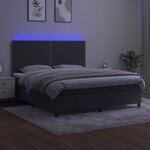 vidaXL Sommier à lattes de lit matelas et LED Gris foncé 180x200 cm