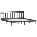 vidaXL Cadre de lit sans matelas gris bois massif 200x200 cm