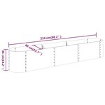 vidaXL Lit surélevé de jardin Acier enduit de poudre 224x40x36 cm gris