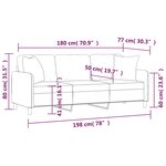 vidaXL Canapé 3 places avec oreillers décoratifs taupe 180 cm tissu