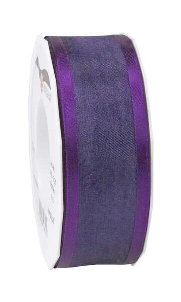 Organza marseille 25-m-rouleau 40 mm laitonné violet