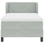 Lit à ressort avec matelas vidaXL Gris clair 90x190 cm Velours