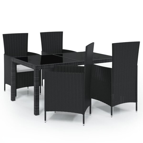 vidaXL Ensemble à manger d'extérieur 5Pièces avec coussins Résine tressée