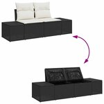 vidaXL Ensemble de canapé de jardin avec coussin 9 Pièces Noir et Crème