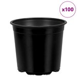 vidaXL Pot à fleurs 100 Pièces Noir Ø 15 x 13 cm Plastique