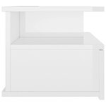 vidaXL Table de chevet flottante Blanc brillant 40x31x27 cm Aggloméré