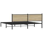 vidaXL Cadre de lit en métal sans matelas chêne sonoma 200x200 cm