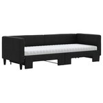 vidaXL Lit de jour avec lit gigogne et matelas noir 80x200 cm tissu