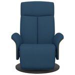 vidaXL Fauteuil inclinable avec repose-pieds bleu tissu