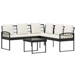 vidaXL Ensemble de canapé de jardin avec coussin 2 Pièces Noir