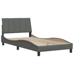 vidaXL Cadre de lit sans matelas gris foncé 100x200 cm tissu