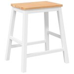 VidaXL Chaises de bar 2 Pièces blanc bois massif d'hévéa