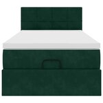 vidaXL Lit ottoman avec matelas et LED Vert foncé 80x200cm velours