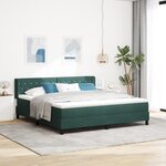 vidaXL Lit Box Spring avec Matelas Vert Foncé 180x200 cm Velours