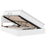 vidaXL Lit avec rangement et LED avec matelas Blanc pur 140 x 190 cm