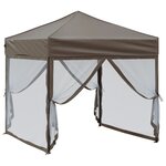 vidaXL Tente de réception pliable avec parois Taupe 2x2 m