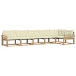 vidaXL Ensemble de canapés d'extérieur 6 Pièces Blanc et crème