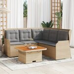 vidaXL Salon de jardin avec coussins 4 Pièces beige résine tressée
