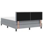 vidaXL Lit Box Spring avec Matelas et Éclairage LED Gris Clair 160x200 cm Tissu