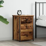 vidaXL Table en vieux bois Vieux bois MDF  Panneau de particules  Métal