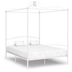 vidaXL Cadre de lit à baldaquin sans matelas blanc métal 180x200 cm