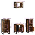 vidaXL Ensemble de mobilier de salle de bain avec étagère avec stockage avec porte 4 Pièces