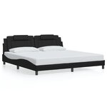 vidaXL Cadre de lit avec LED sans matelas noir 200x200 cm