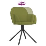 vidaXL Chaises pivotantes à manger lot de 2 Vert clair Velours