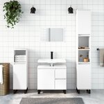 vidaXL Ensemble de meubles salle de bain 3 Pièces blanc bois d'ingénierie