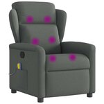 vidaXL Fauteuil de massage inclinable Gris foncé Tissu